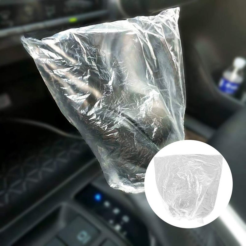 None/Brand 500PCS Disposable Gear Shift Cover Plastic Transparent Car Gear Shift Protective Covers with Elastic Trims for Car Gear Shift Protection - Image 1